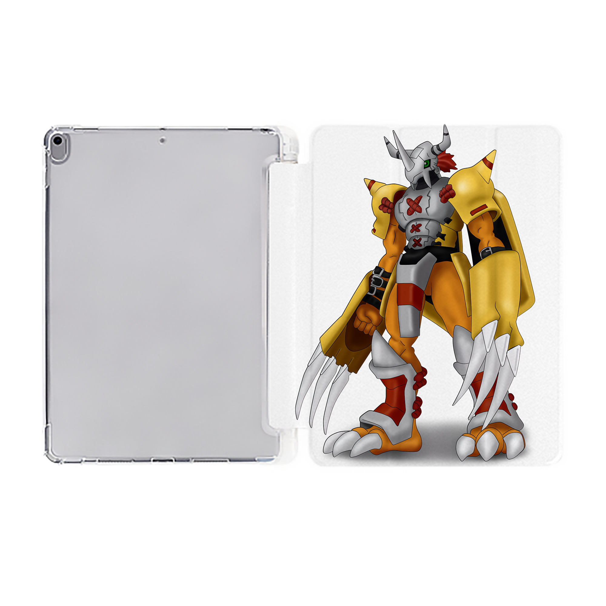 （画像用） Digimon デジタルモンスター/デジモン IPad ケース ペン収納付き 三つ折りスタンド PUレザー×シリコン 対応機種9.5/10.5/10.9インチ
